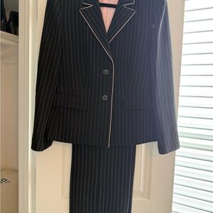 Elegant Black Pinstripe Women's Suit